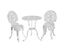 Gardeon 3PC Patio Furniture Outdoor Bistro Set Dining Chairs Aluminium White