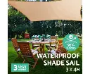 Instahut Waterproof Shade Sail 3x4m Rectangle Sand 95% Shade Cloth