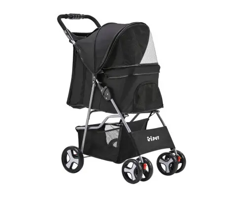 i.Pet 4 Wheel Pet Stroller - Black