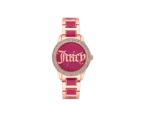 Juicy Couture Rose Gold Analog Fashion Watch with Rhine Stone Facing One Size