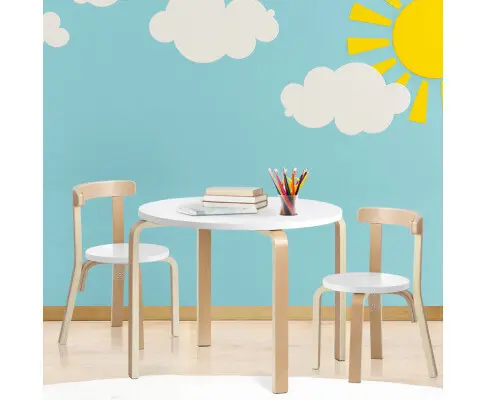 Keezi Nordic Kids Table Chair Set 3PC Desk Activity Study Play Children Modern