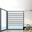 Marlow Blackout Zebra Roller Blind Curtains Double Window Sunshade 120x210 Grey