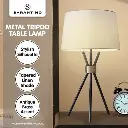 SARANTINO METAL TRIPOD TABLE LAMP WITH ANTIQUE BRASS ACCENT