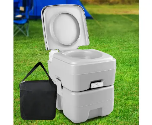 Weisshorn 20L Portable Outdoor Camping Toilet with Carry Bag- Grey