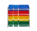 Keezi Kids Toy Box 12 Bins Bookshelf Organiser Children Storage Rack