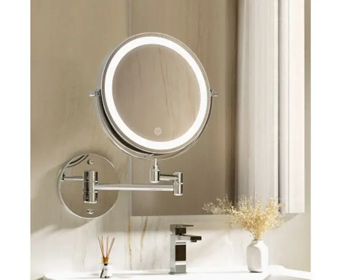 Embellir Extendable Makeup Mirror 10X Magnifying Double-Sided Bathroom Mirror