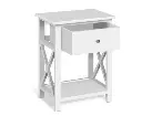 Artiss Bedside Table 1 Drawer with Shelf - EMMA White