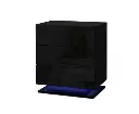 Artiss Bedside Table LED 3 Drawers - MORI Black