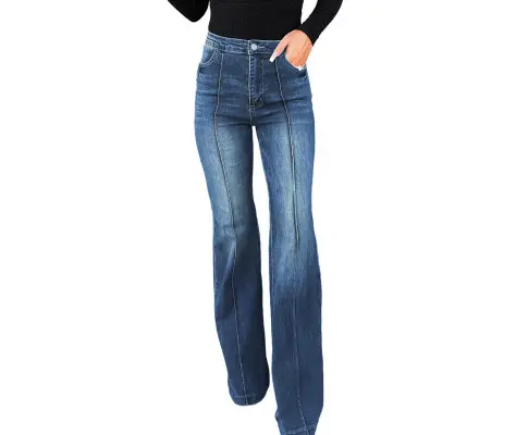 Azura Exchange Central Seam Stitching Wide Leg Jeans - 12 US