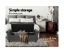 Artiss Storage Ottoman Blanket Box 126cm Linen Fabric Arm Foot Stool Couch Large