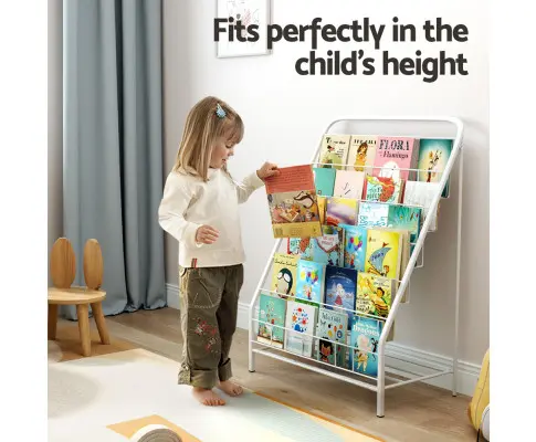 Keezi 6 Tiers Kids Bookshelf Magazine Rack Children Bookcase Organiser Foldable