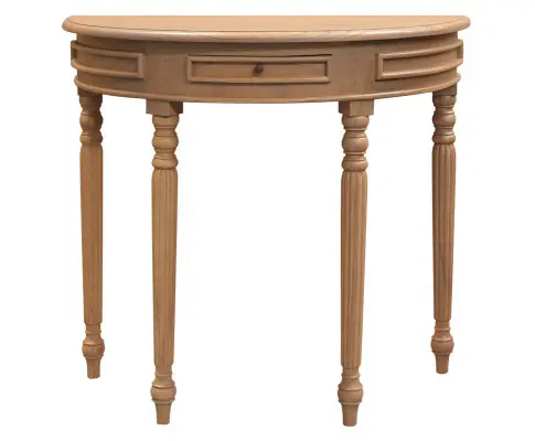 Huntley Turn Leg Half Round Sofa Table (Natural)