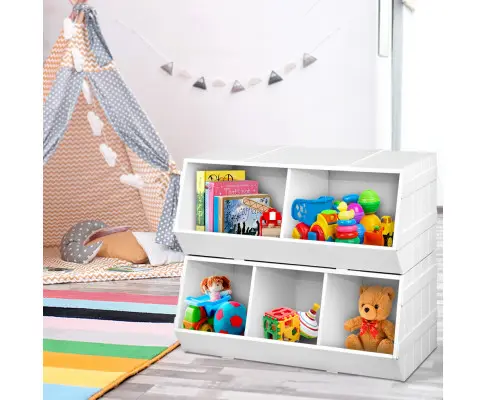 Keezi Kids Toy Box Bookshelf Storage Bookcase Organiser Display Stackable