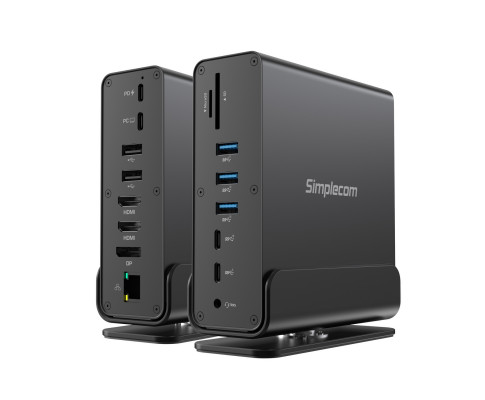 Simplecom 15-in-1 USB-C 4K Triple Display MST Docking Station with Dual HDMI DP