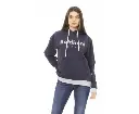 Baldinini Front Logo Long Sleeve Fleece Hoodie with Maxi Front Pocket XL Women