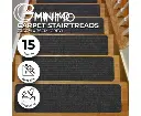 GOMINIMO Set of 15 Non Slip Carpet Stair Tread 20.3 x76cm (Grey)