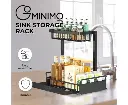 GOMINIMO 2 Tier Multi-purpose Under Sink Storage Rack (Black)