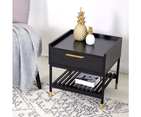 ALCONA Night Stand In Matte Black