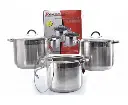 Rossner Stainless Steel Induction Cookware Set Casserole Stockpot - 3 Pots with Lids