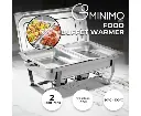 GOMINIMO 9L Chafing Dish Stainless Steel Food Buffet Warmer Pan (2x4.5L Dual Trays)