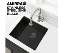 AMIRRA Kitchen Stainless Steel Sink 440mm x 440mm with Nano Coating (Silver Black)