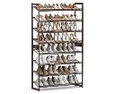 SONGMICS 8-Tier Shoe Rack Storage 32 pairs with Adjustable Shelves Bronze