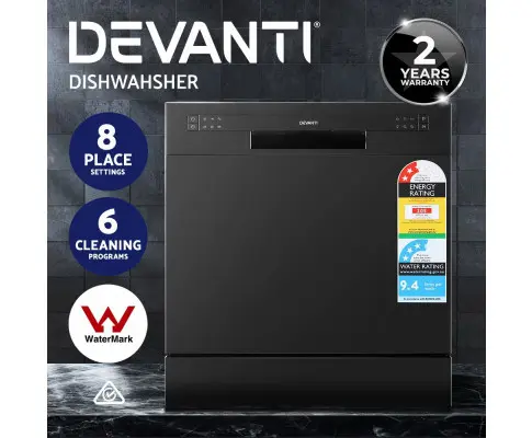 Devanti 8 Place Settings Benchtop Dishwasher Black