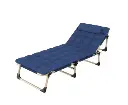 KILIROO Adjustable Portable Folding Bed with Mattress and Headrest (Blue)