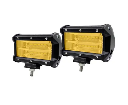 2x 5inch Flood LED Light Bar Offroad Boat Work Driving Fog Lamp Truck Yellow