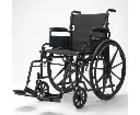 EQUIPMED 24 Inch Folding Wheelchair with Park Brakes, 136kg Capacity, 51cm Wide Seat, Black