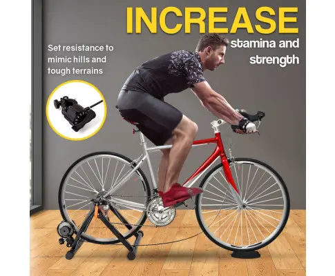 PROFLEX Indoor Bicycle Trainer - Bike Cycling Stationary Magnetic Stand Training