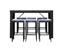 Gardeon 7-Piece Outdoor Bar Set Dining Table Stools Wicker Patio Setting