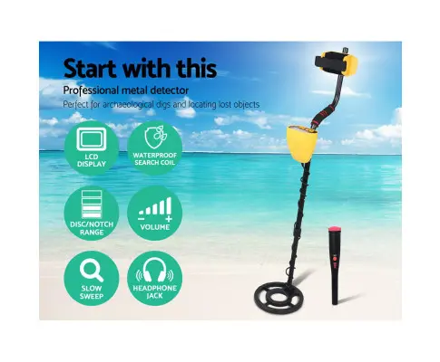 Metal Detector 180MM Deep Sensitive Waterproof Pinpointer Treasure Hunter Yellow