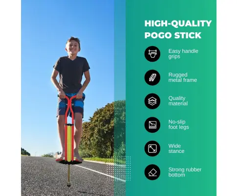 Red Pogo Stick Kids - Childrens Jumping Jackhammer Exercise Hopper Toy