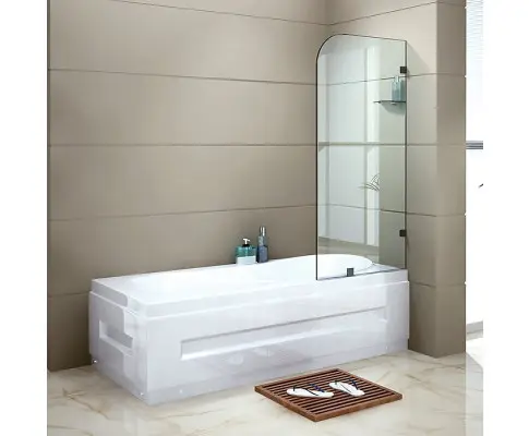 700 x 1450mm Frameless Bath Panel 10mm Glass Shower Screen By Della Francesca