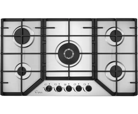 Empava Gas Cooktop 83cm Kitchen Stove 5 Burner Cook Top NG LPG Convertible in Stainless Steel