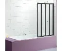 4 Fold Black Folding Bath Shower Screen Door Panel 1000 x 1400mm