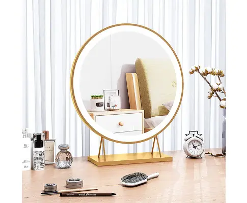 Touch Screen Table Desktop LED Light Vanity Mirror Makeup Mirror Round Mirror 40cm