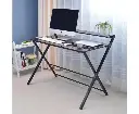 Folding Desk with Shelf Computer Laptop PC Table Side Home Office Furniture