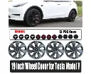 4PCS Wheel Cover Caps 19Inch ABS Gray Rim Hubcap Hub Cap For Tesla Model Y