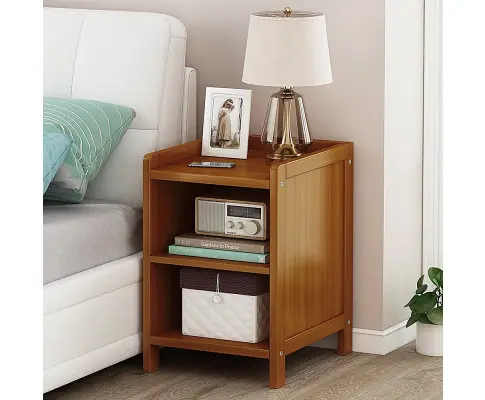 Bamboo Bedside Table Nightstand Storage Bedroom Sofa Side Stand