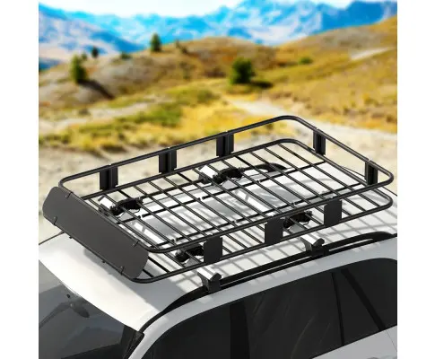 Giantz Universal Car Roof Rack Basket Luggage Vehicle Cargo Carrier 160cm Black