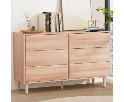 Artiss 6 Chest of Drawers Cabinet Dresser Table Tallboy Storage Bedroom Pine