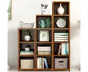 Bamboo Adjustable Shelf Bookcase Display Storage Rack Stand Livingroom Bedroom Set