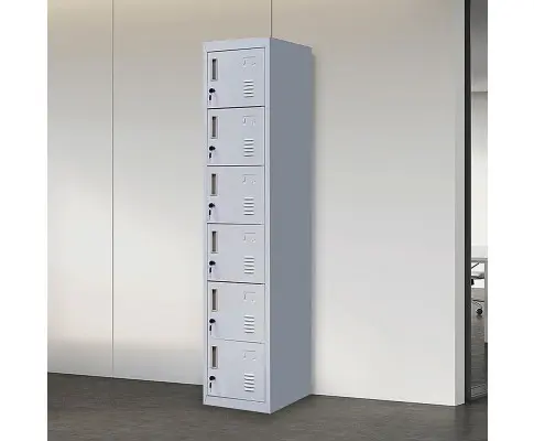 6-Door Locker for Office Gym Shed School Home Storage