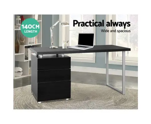 Artiss Computer Desk Drawer Black 140CM