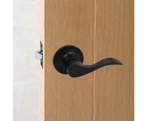 Door Handle Set Lever Passage Function Black