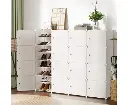 Artiss DIY Shoe Cabinet Shoe Box White Storage Cube Portable Organiser Stand