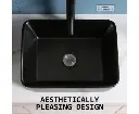 Muriel 48 x 37.5 x 13cm Black Ceramic Bathroom Basin Vanity Sink Above Counter Top Mount Bowl