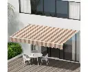 Instahut Retractable Folding Arm Awning Manual Sunshade 3Mx2.5M Beige Brown